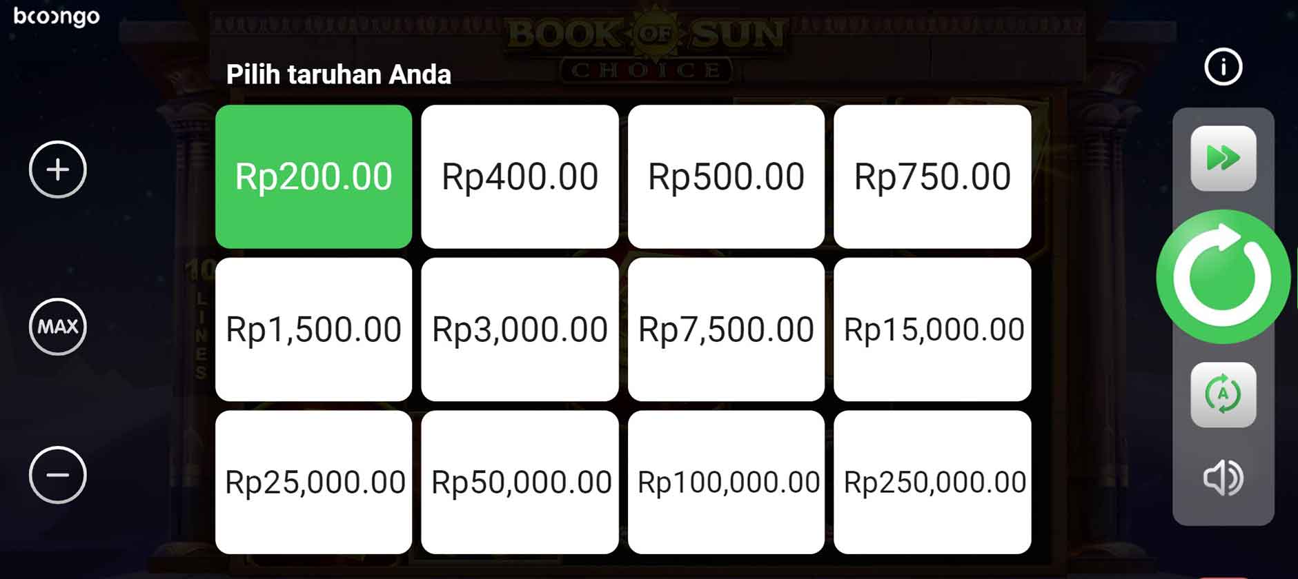 Slot Online Book Of Sun Choice Booongo