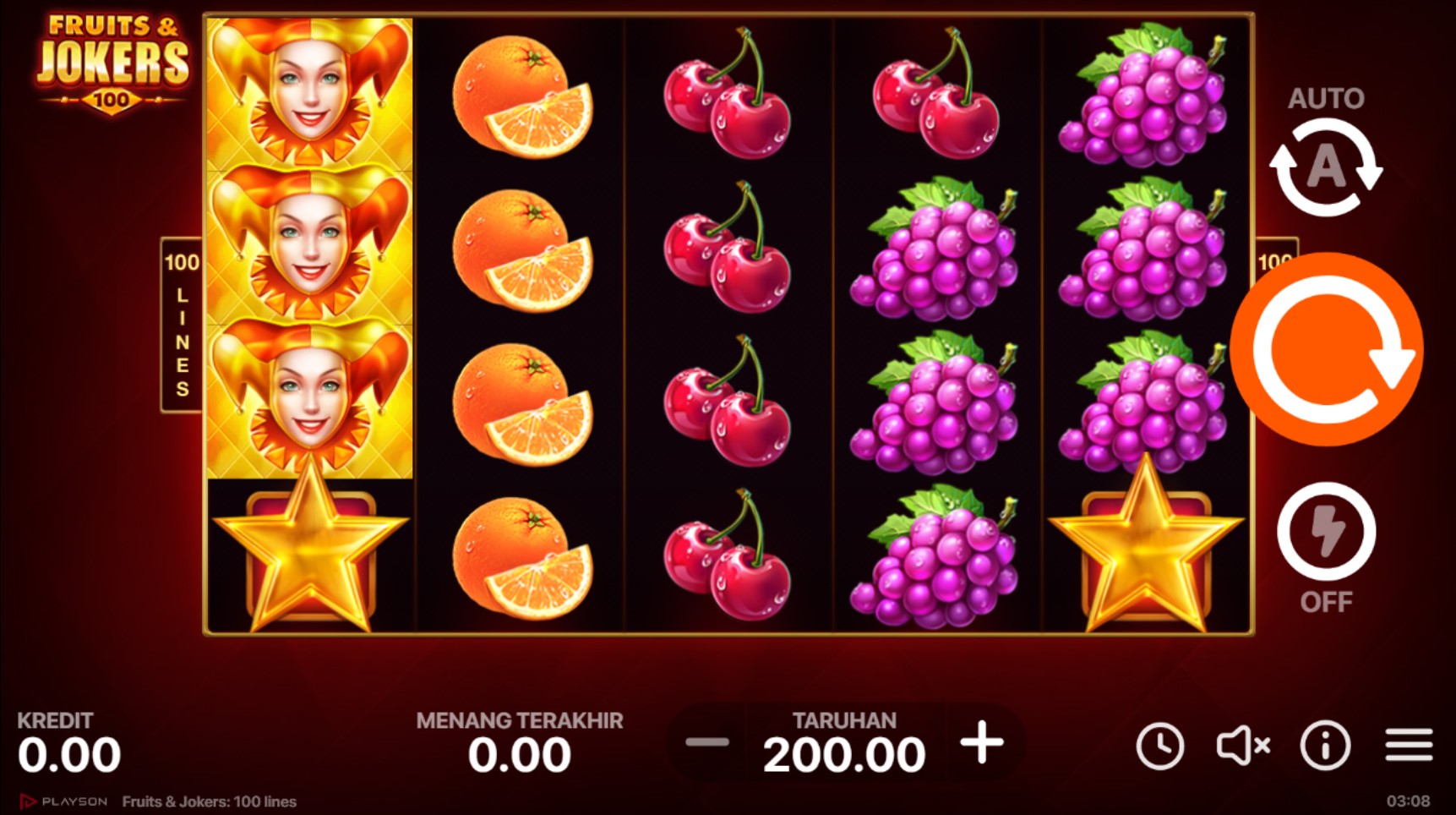 Slot Online Fruits & Jokers Booongo