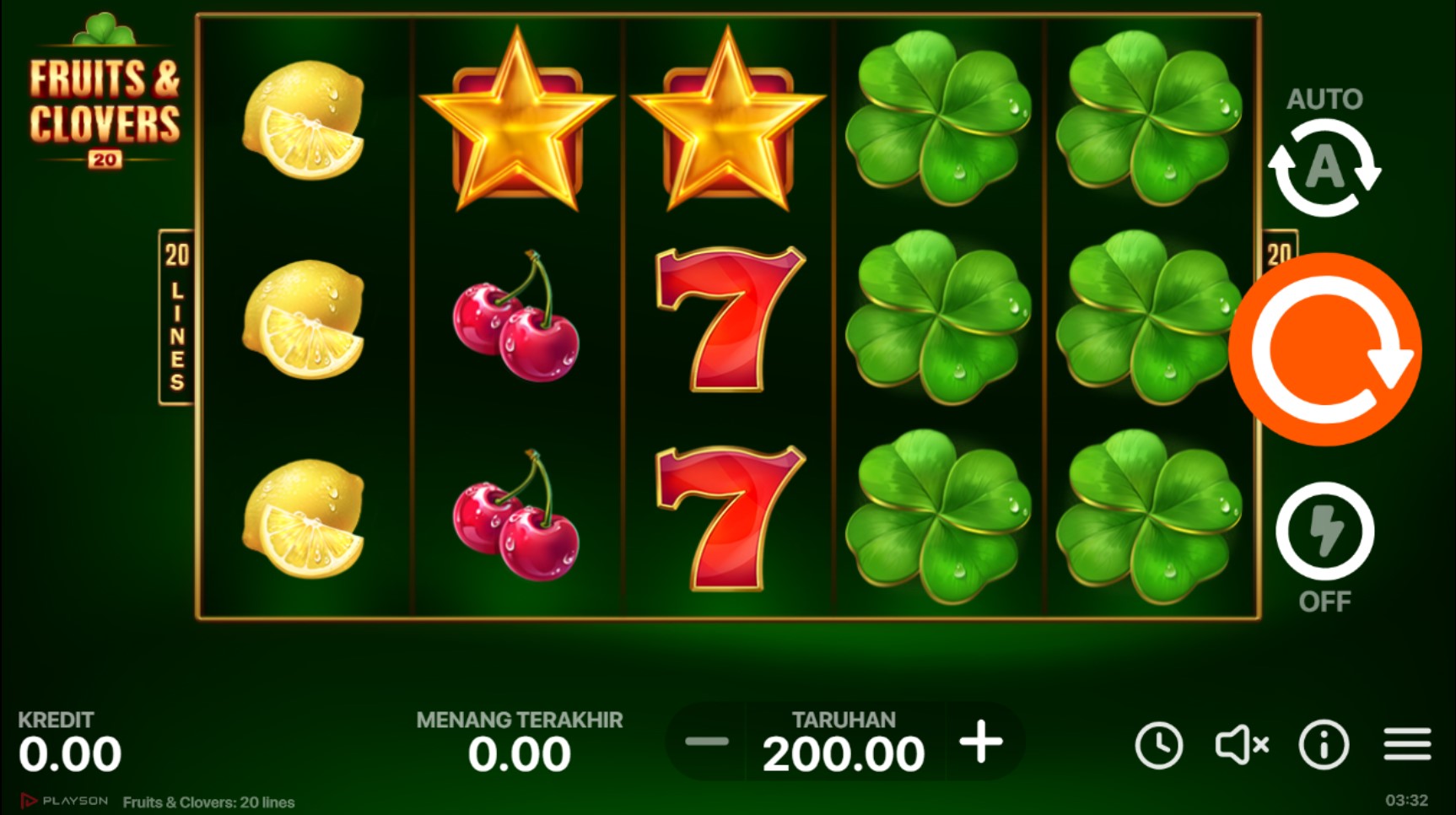 Slot Online Fruits & Clovers Booongo