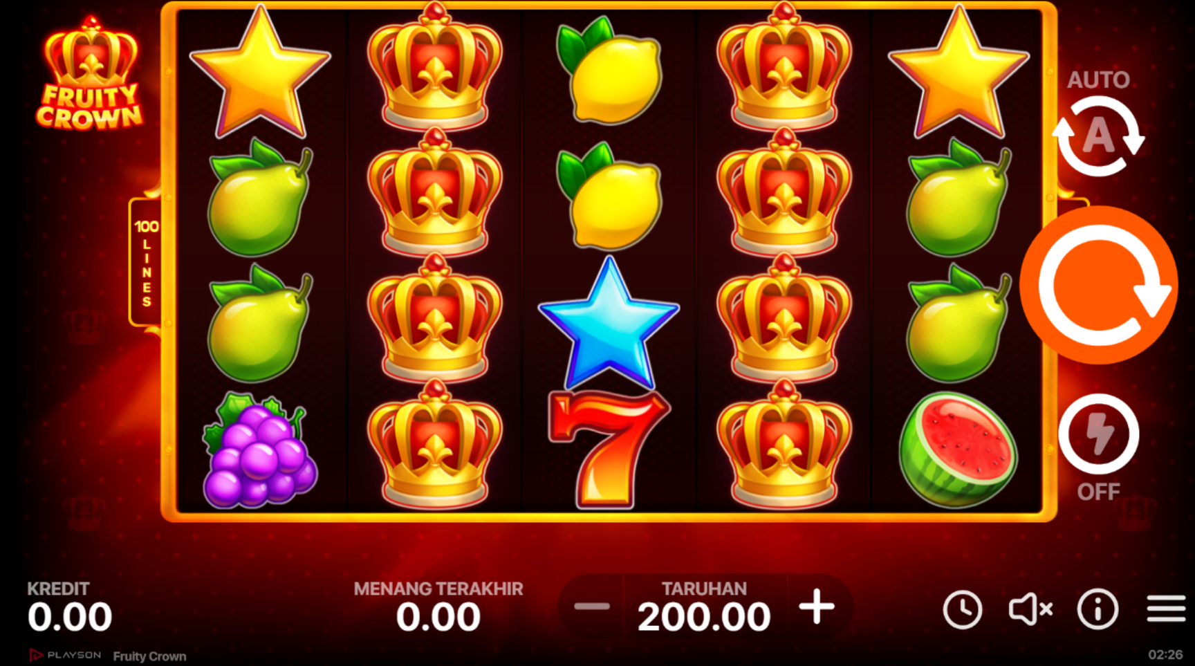 Slot Online Fruity Crown Booongo