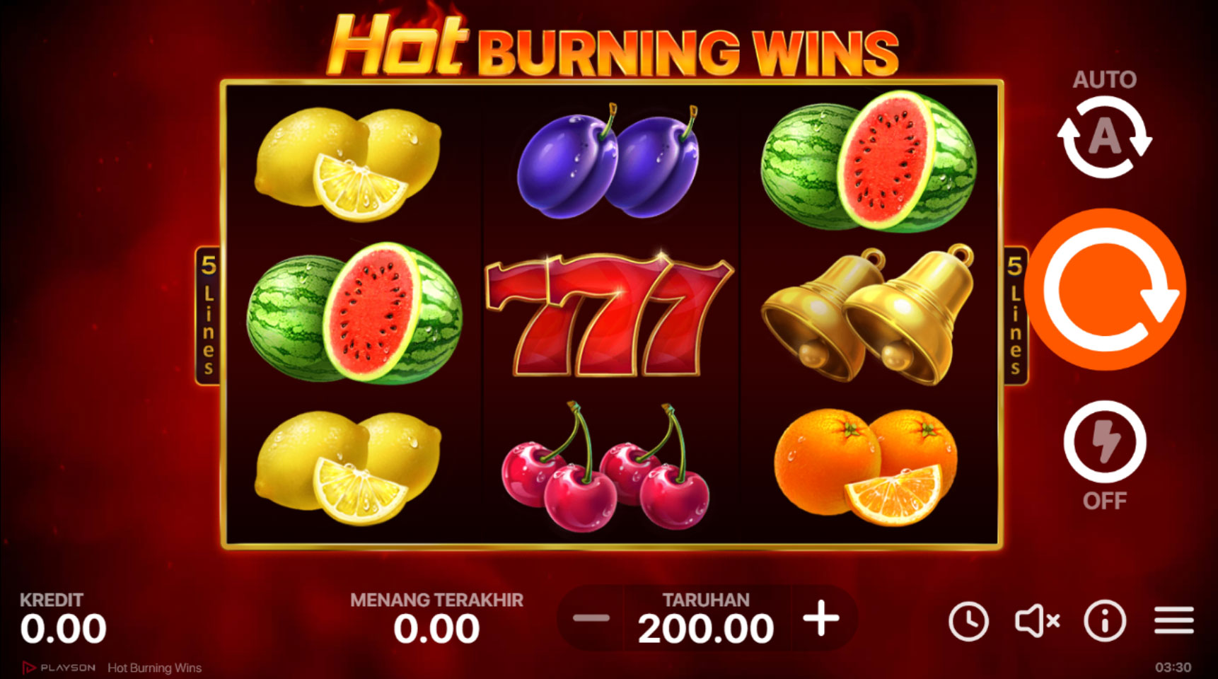 Slot Online Hot Burning Wins Booongo