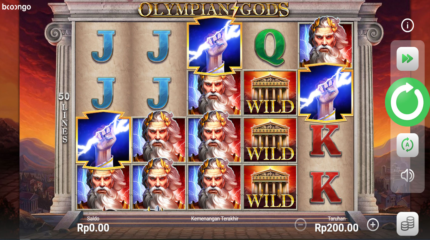 Slot Online Olympian Gods Booongo