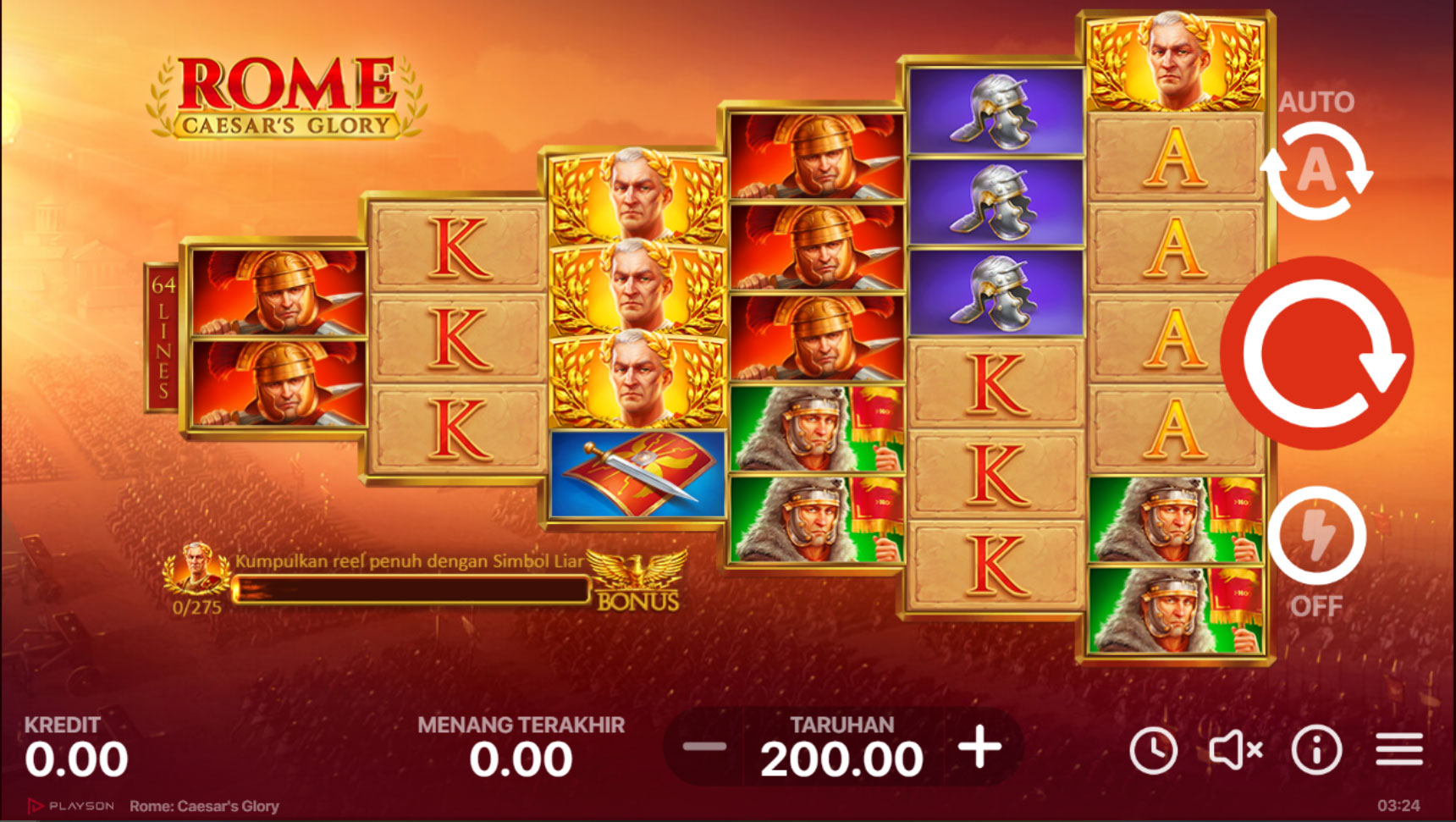 Slot Online Rome Caesar's Glory Booongo