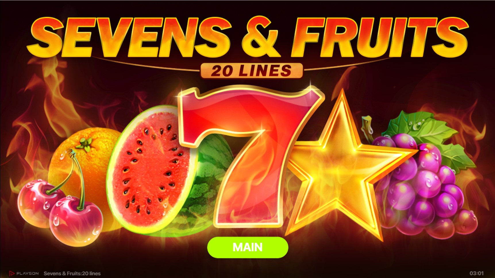 Slot Online Sevens & Fruits 20 Lines Booongo