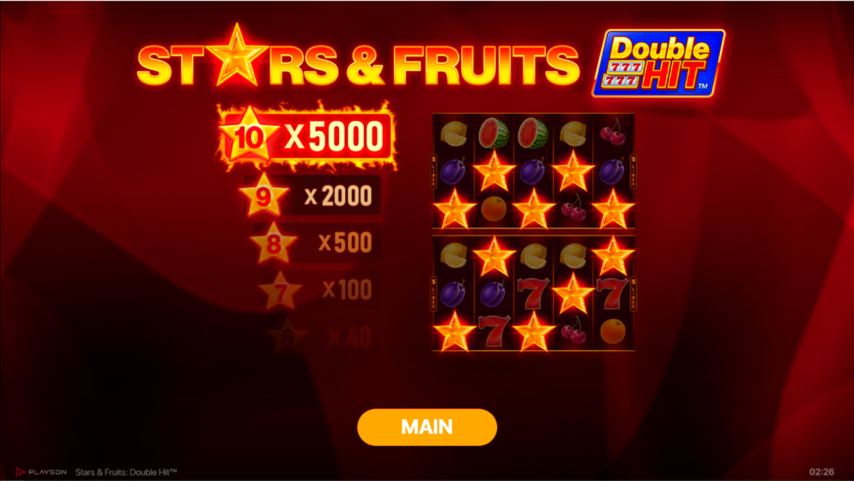 Slot Online Stars & Fruits Booongo