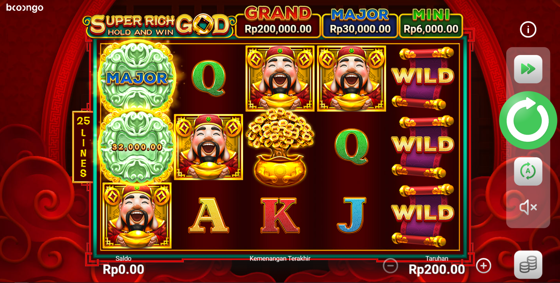 Slot Online Super Rich God Booongo