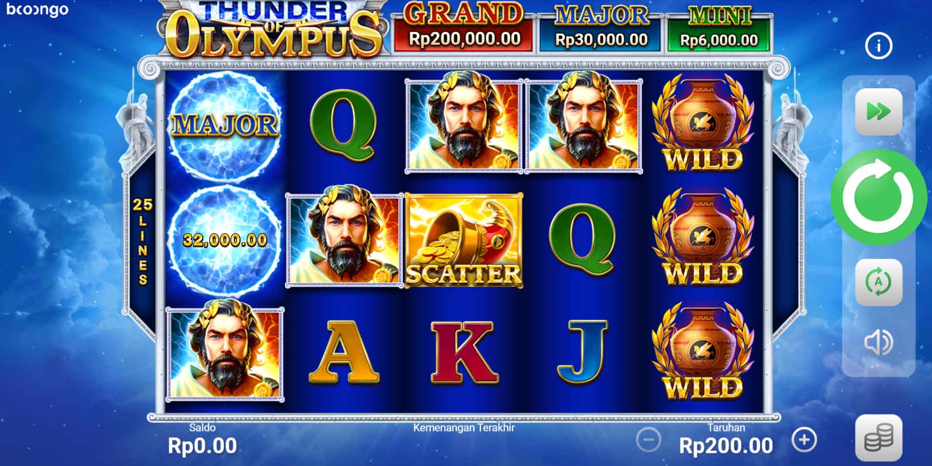 Slot Online Thunder Of Olympus Booongo