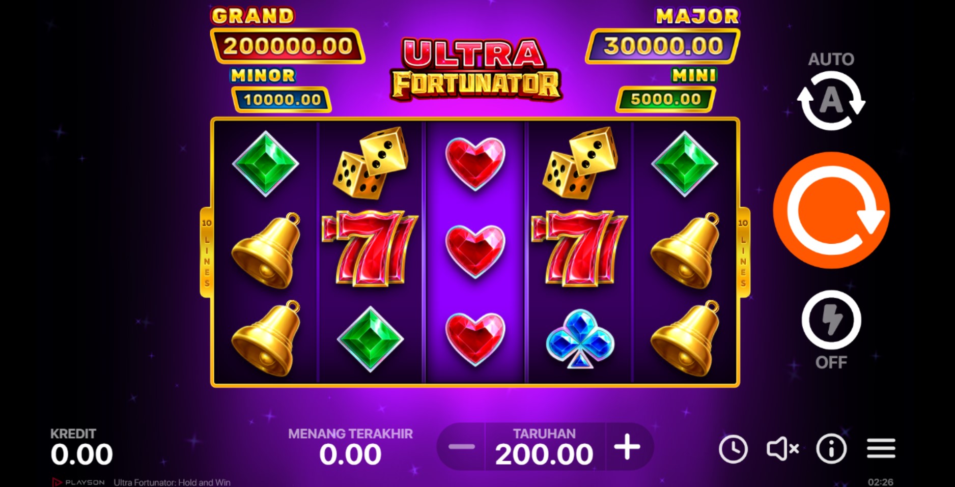 Slot Online Ultra Fortunator Hold And Win Booongo